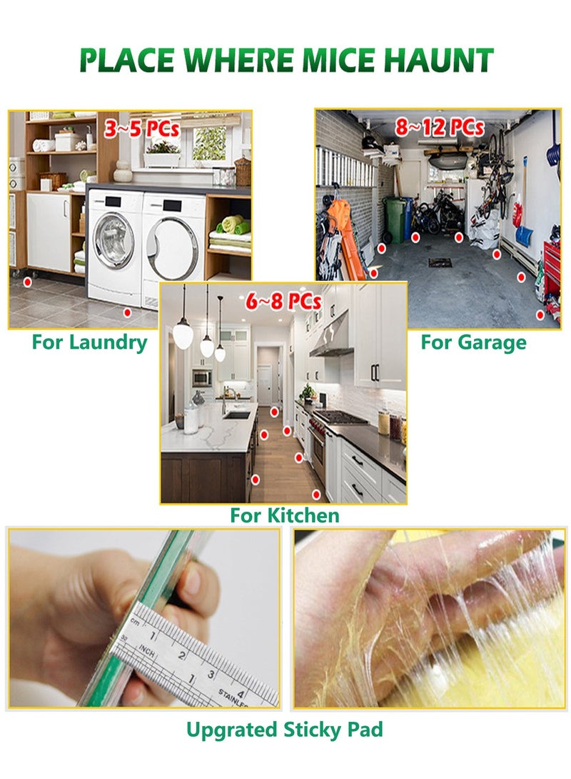 دراجون 6 قطع الفئران الفئران قوية لاصقة لزجة الفخاخ قوية غير سامة سهلة لتعيين وسادة ماسك الفئران القابل للتصرف صمغ فيران - Image 4